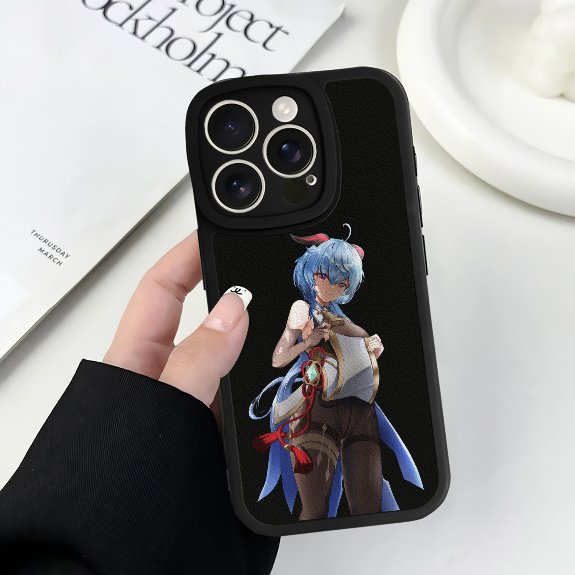 げんし神 甘雨 かんう genshin Ganyu 【iPhone 16シリーズ対応】シリコンスマホケース（レザー調） 材質：シリコン